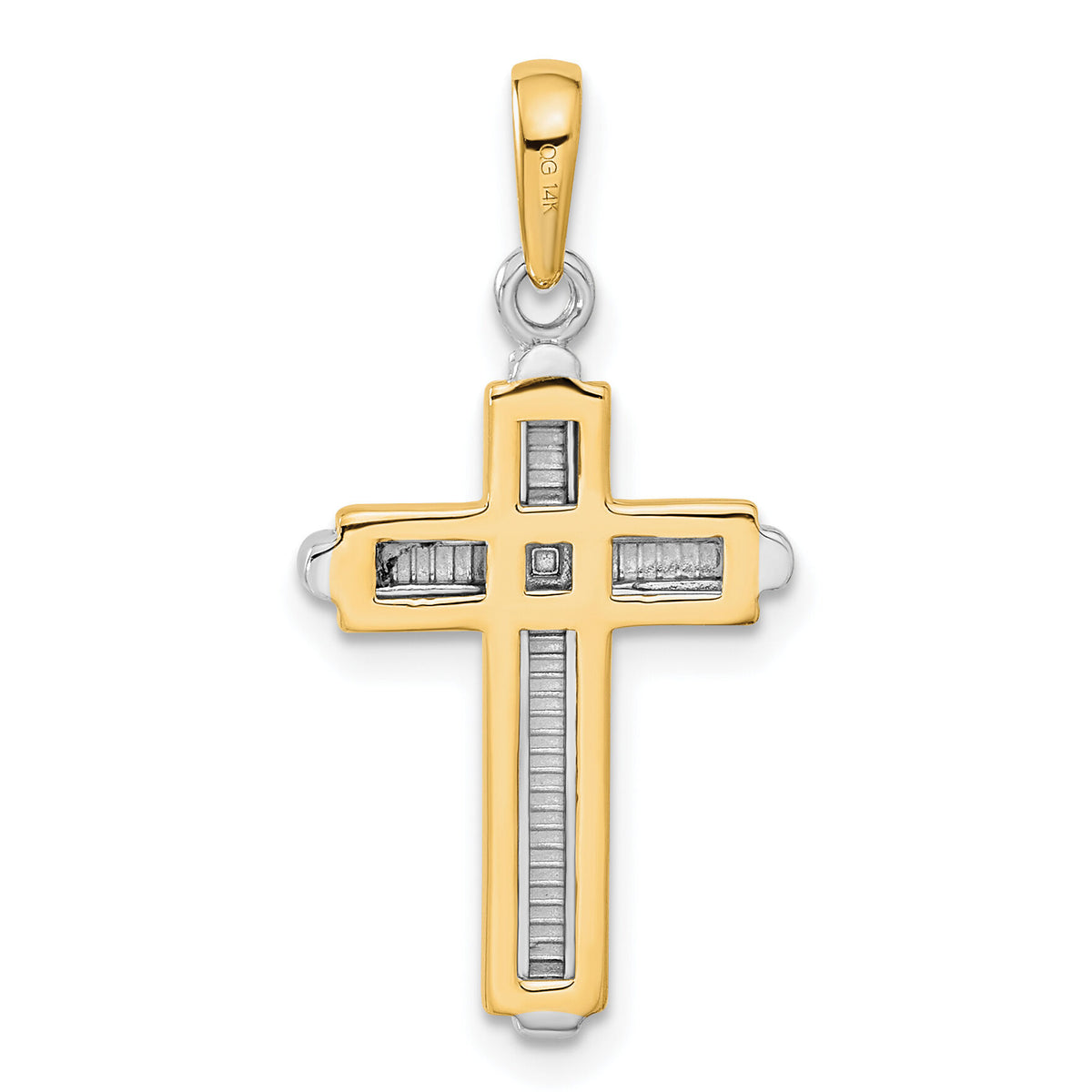 14k Two-tone Cross Pendant-CG11