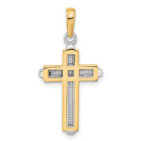 14k Two-tone Cross Pendant-CG11