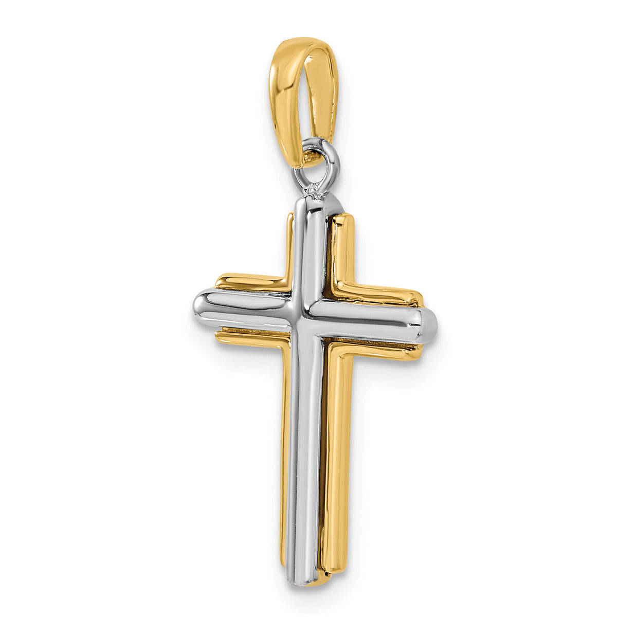 14k Two-tone Cross Pendant-CG11
