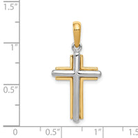 14k Two-tone Cross Pendant-CG11