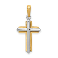14k Two-tone Cross Pendant-CG11