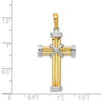 14k Two-tone Latin Cross Pendant-CG17