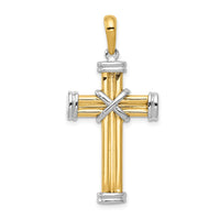 14k Two-tone Latin Cross Pendant-CG17