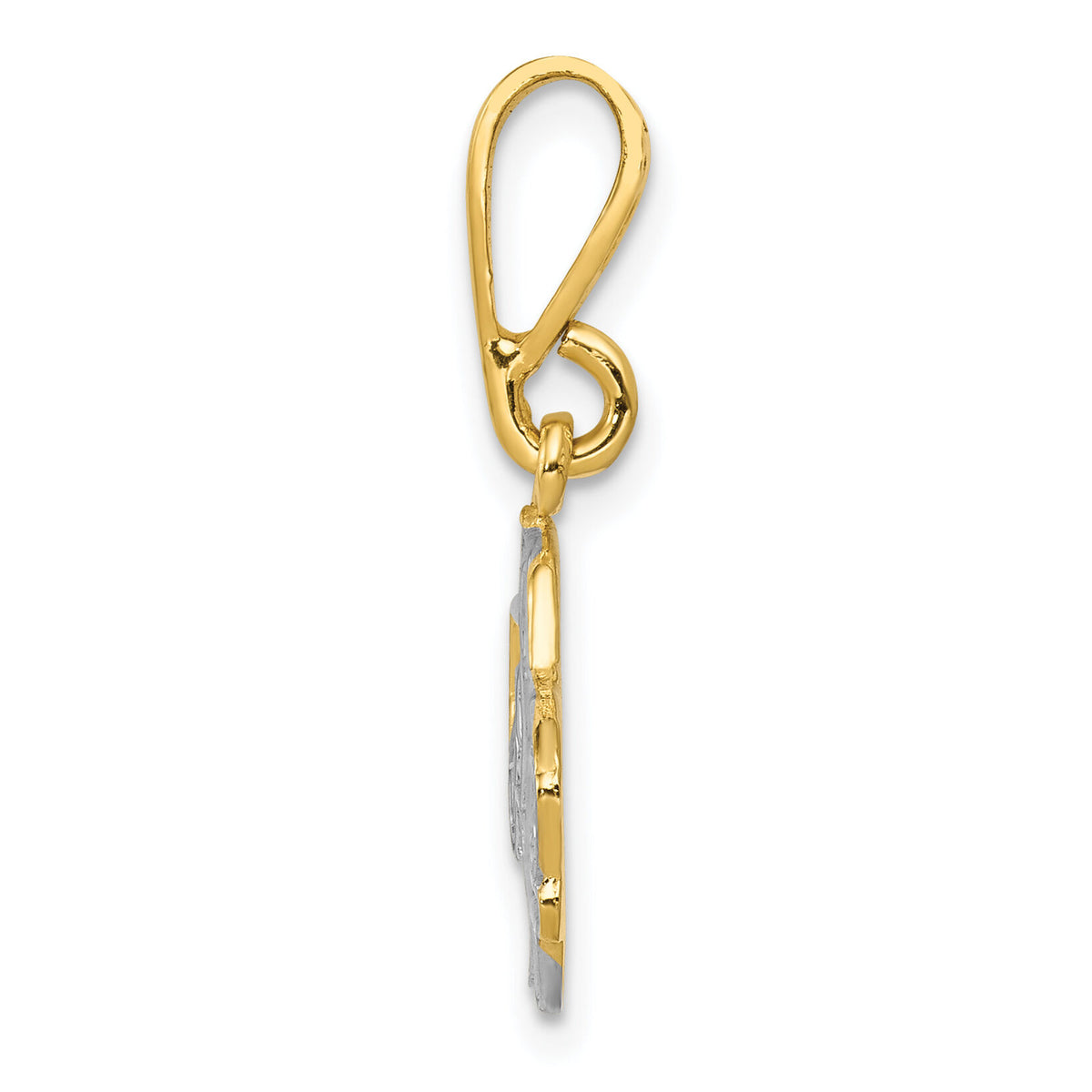 14k w/Rhodium Pick-up Truck Pendant-CG28