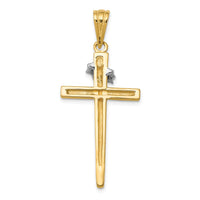 14K Two-Tone Cross w/Crown of Thorns Pendant-CG30A