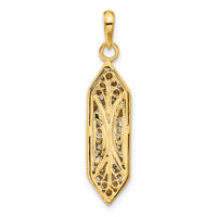 14K w/ White Rhodium Mezuzah W/Shin Charm-CG39