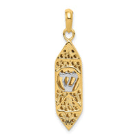14K w/ White Rhodium Mezuzah W/Shin Charm-CG39