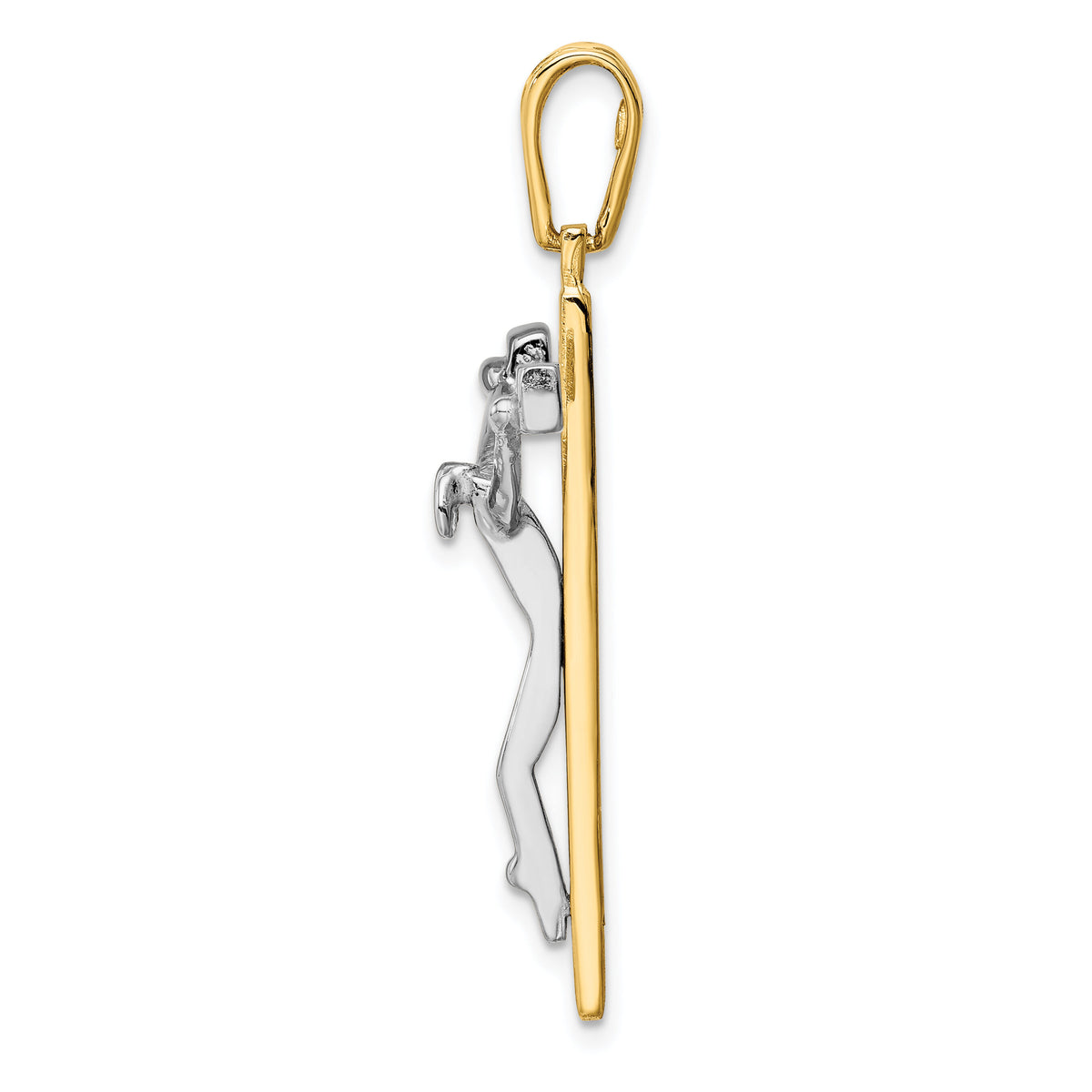 14K Two-tone Crucifix Charm-CG5