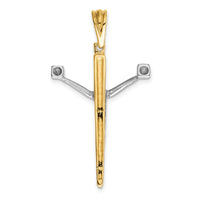 14K Two-tone Crucifix Charm-CG5