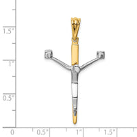 14K Two-tone Crucifix Charm-CG5