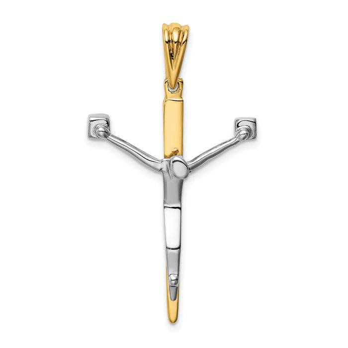 14K Two-tone Crucifix Charm-CG5