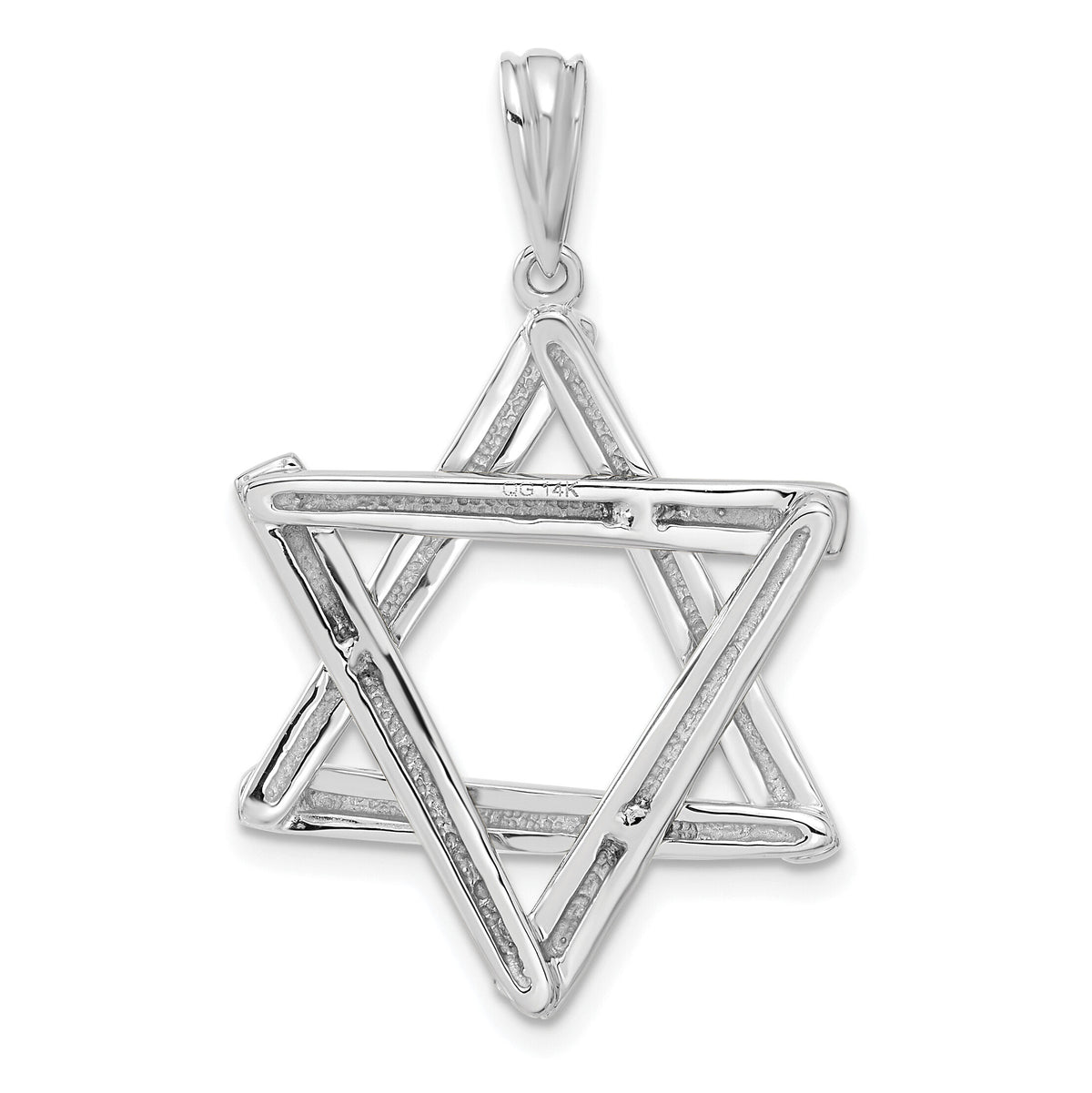 14k WHITE GOLD Star Of David Pendant-CG53W