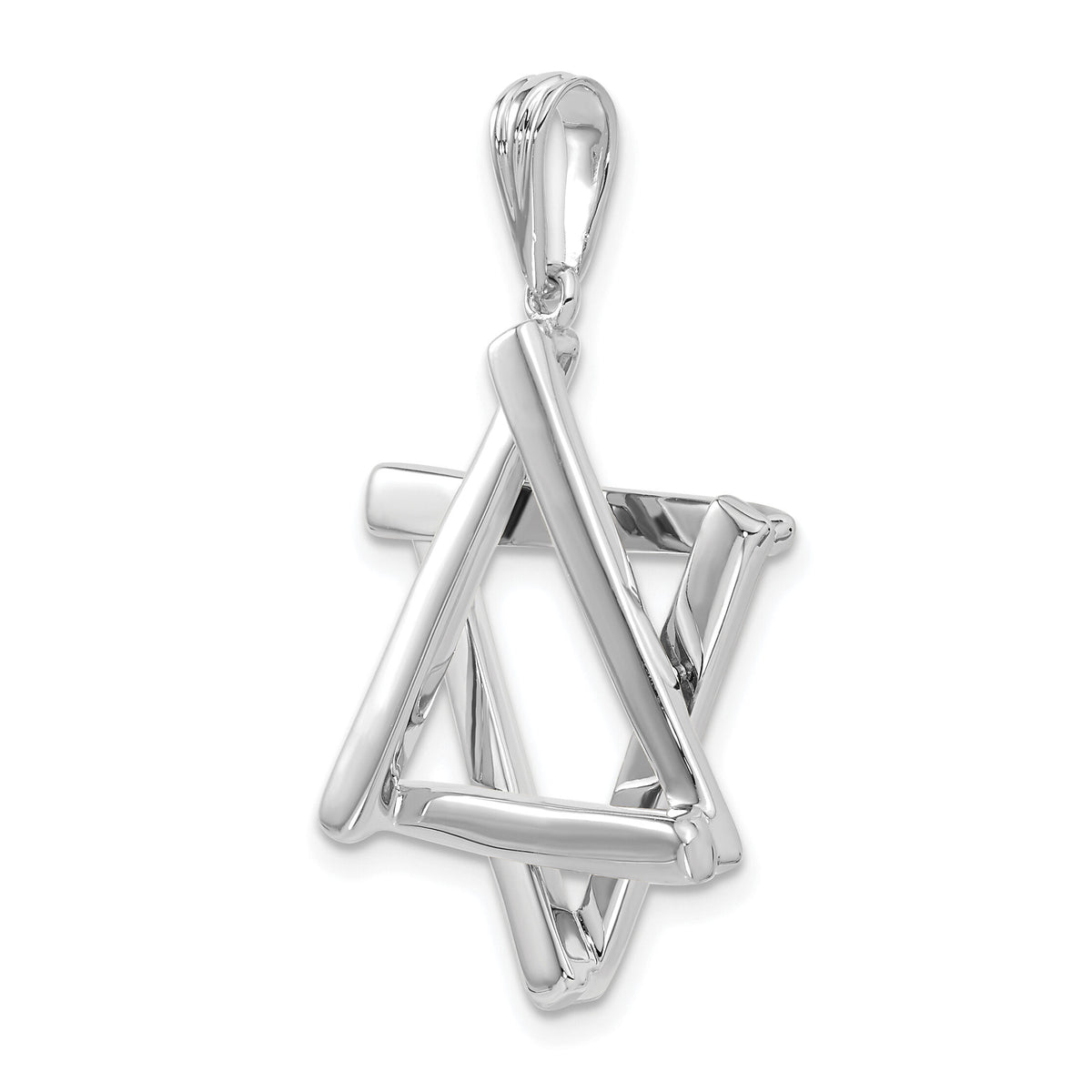 14k WHITE GOLD Star Of David Pendant-CG53W