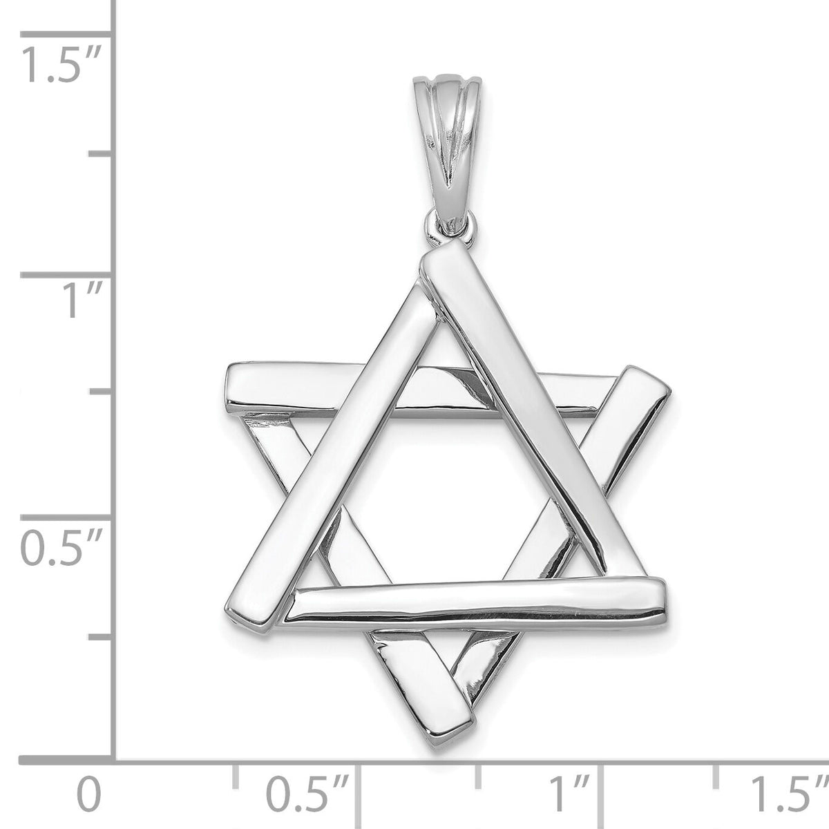 14k WHITE GOLD Star Of David Pendant-CG53W