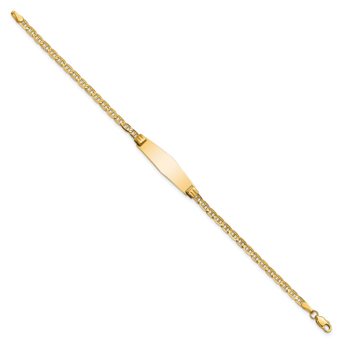 14k Soft Diamond Shape Anchor Link ID Bracelet-CG80IDC-7