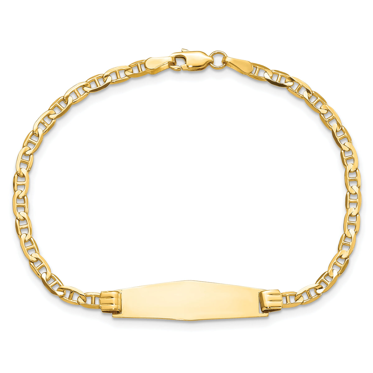 14k Soft Diamond Shape Anchor Link ID Bracelet-CG80IDC-7