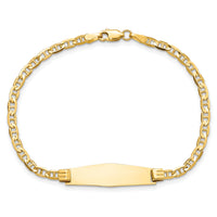 14k Soft Diamond Shape Anchor Link ID Bracelet-CG80IDC-7