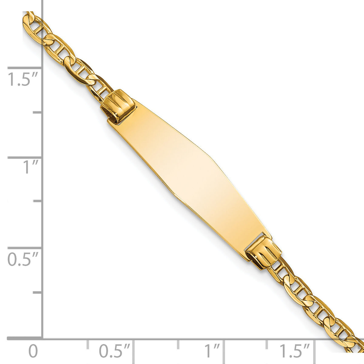 14k Soft Diamond Shape Anchor Link ID Bracelet-CG80IDC-7