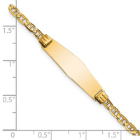 14k Soft Diamond Shape Anchor Link ID Bracelet-CG80IDC-7