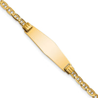 14k Soft Diamond Shape Anchor Link ID Bracelet-CG80IDC-7