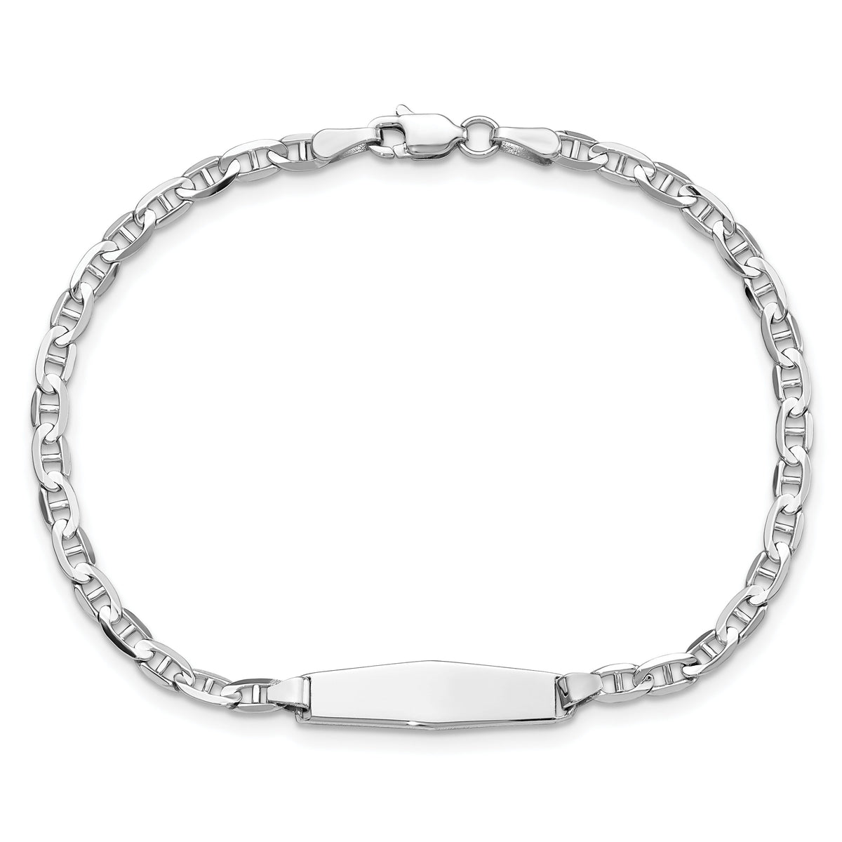 14k WG Soft Diamond Shape Anchor Link ID Bracelet-CG80IDCW-7