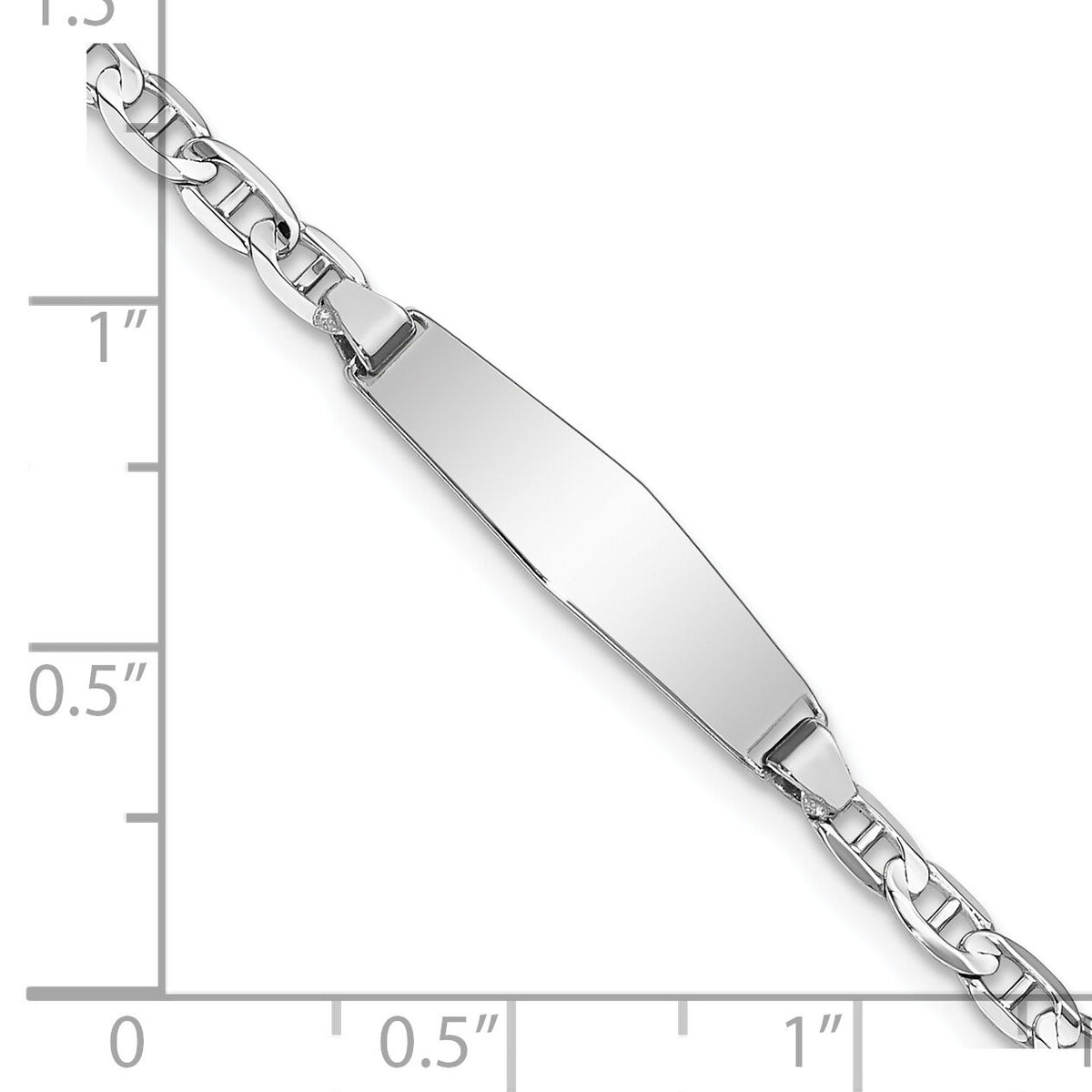 14k WG Soft Diamond Shape Anchor Link ID Bracelet-CG80IDCW-7