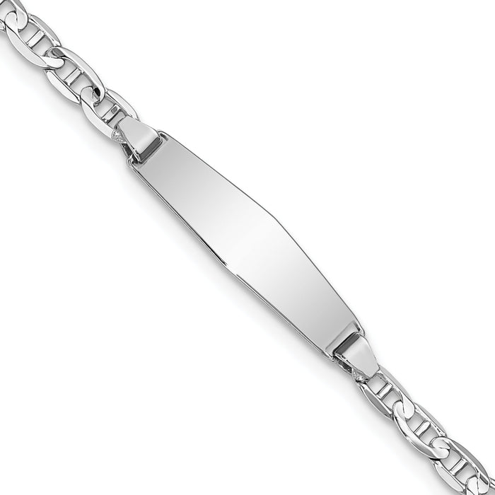 14k WG Soft Diamond Shape Anchor Link ID Bracelet-CG80IDCW-7