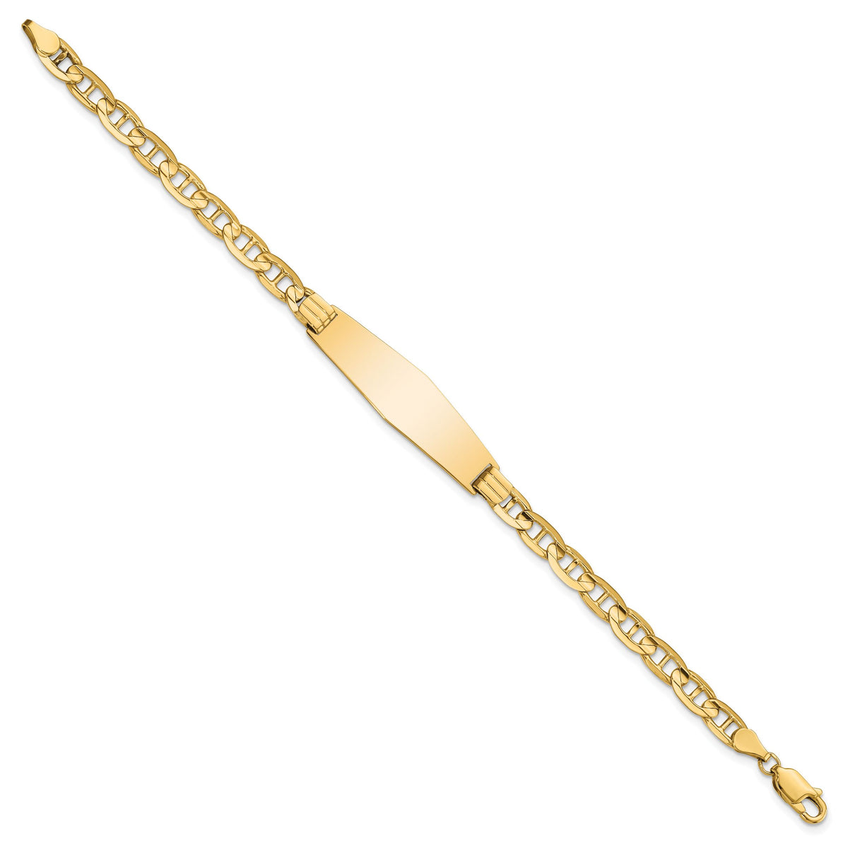 14k Anchor Soft Diamond Shape ID Bracelet-CGL140IDC-8
