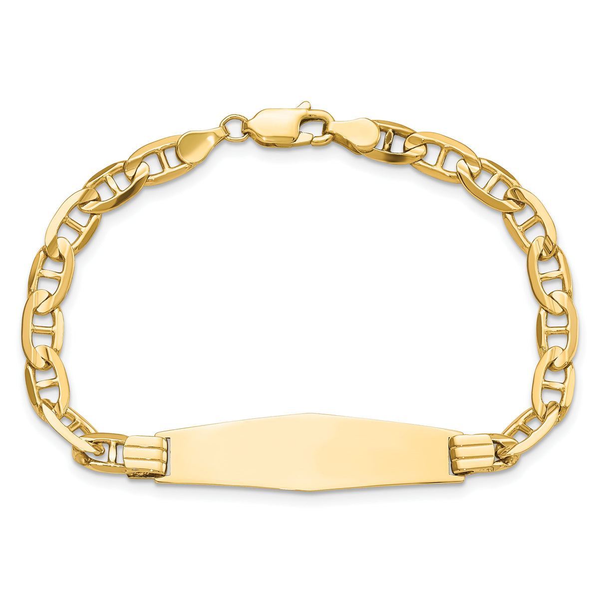 14k Anchor Soft Diamond Shape ID Bracelet-CGL140IDC-8