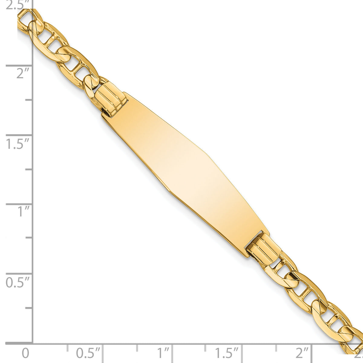 14k Anchor Soft Diamond Shape ID Bracelet-CGL140IDC-8