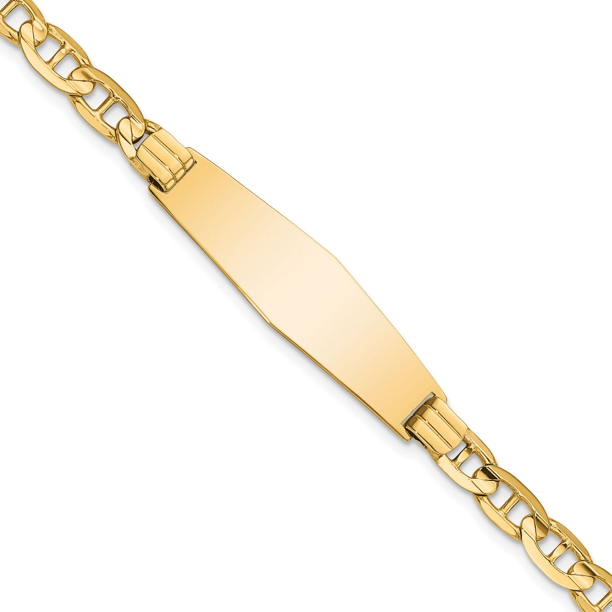 14k Anchor Soft Diamond Shape ID Bracelet-CGL140IDC-7
