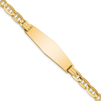 14k Anchor Soft Diamond Shape ID Bracelet-CGL140IDC-7