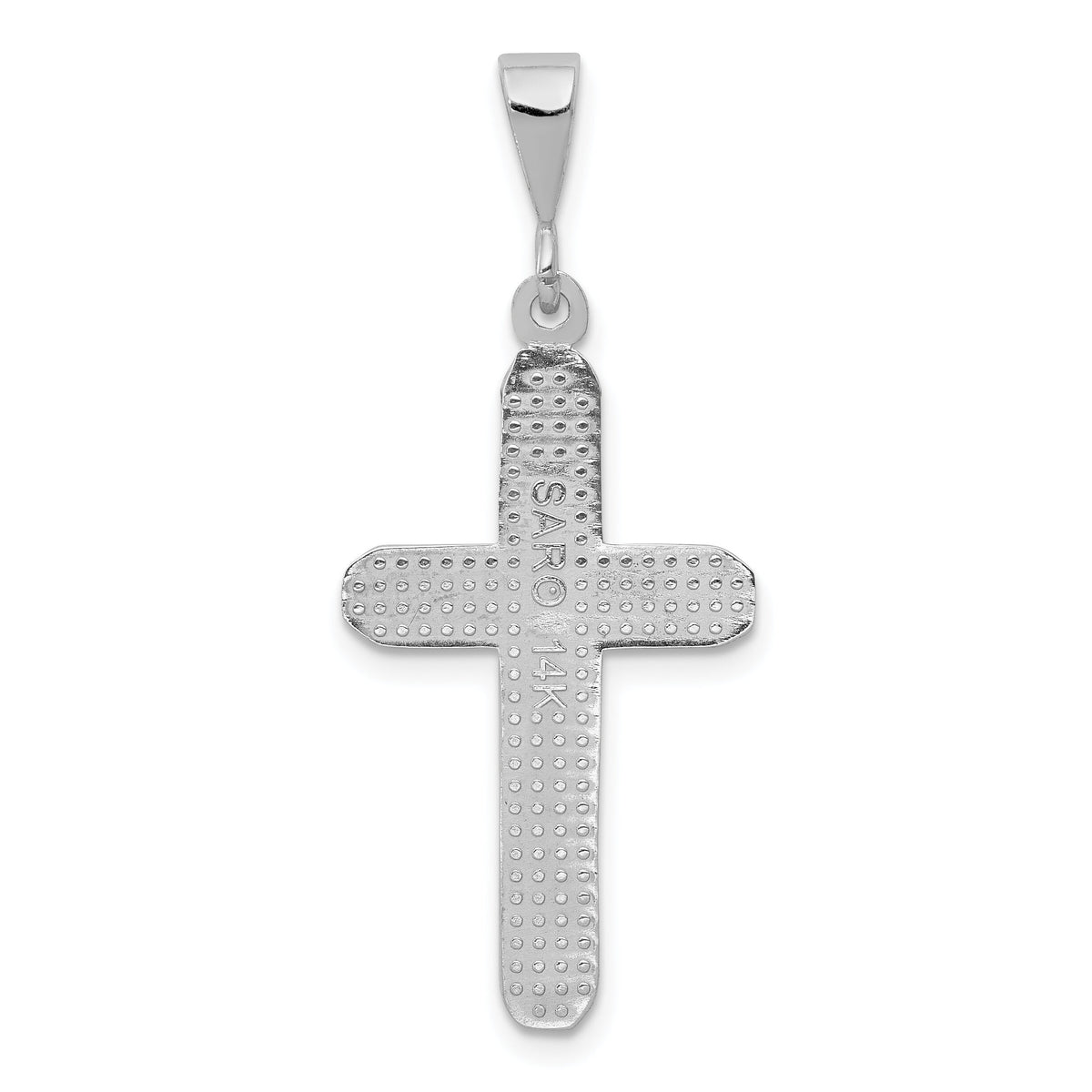 14k White Gold Cross Charm-CH111