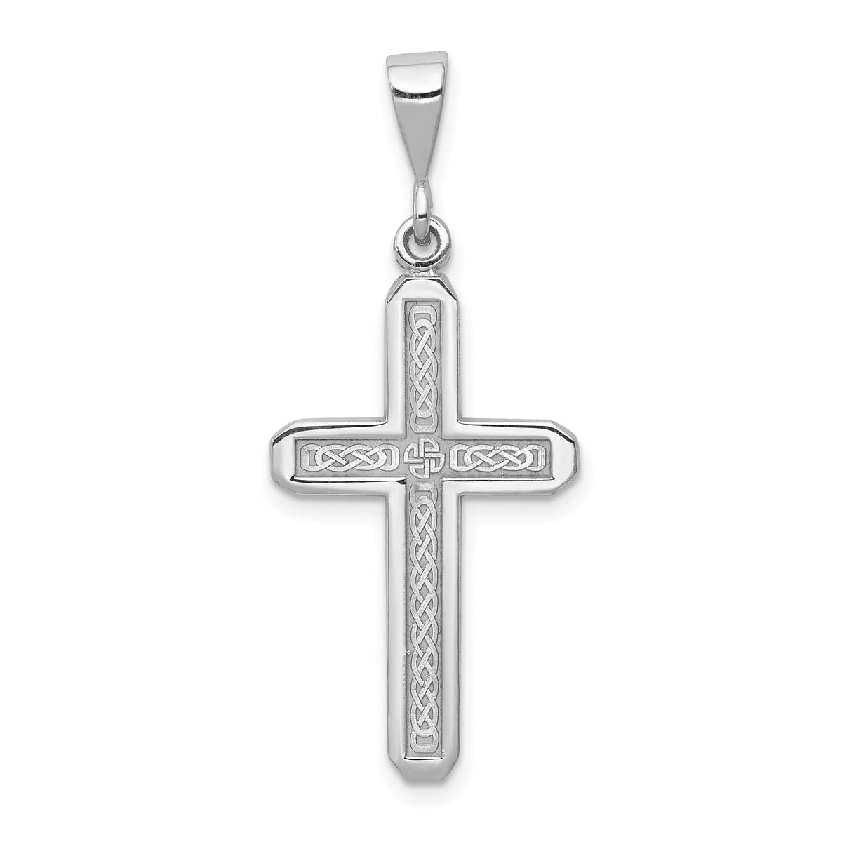 14k White Gold Cross Charm-CH111