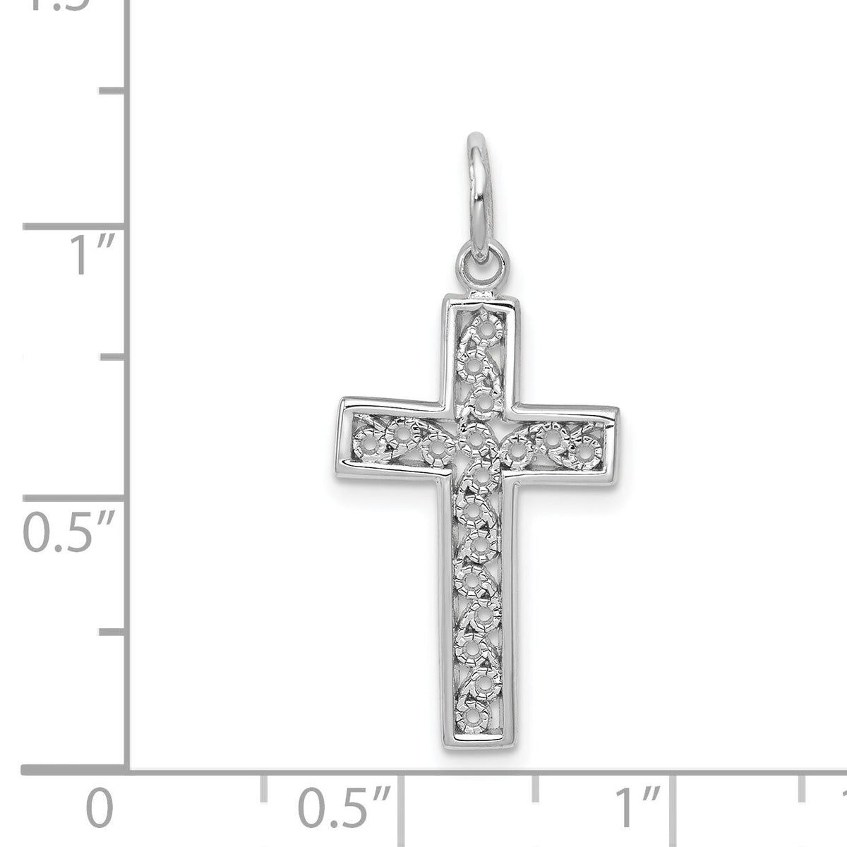 14k White Gold Cross Charm-CH124