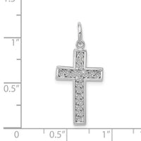 14k White Gold Cross Charm-CH124