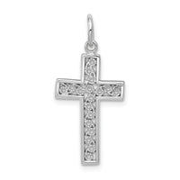 14k White Gold Cross Charm-CH124