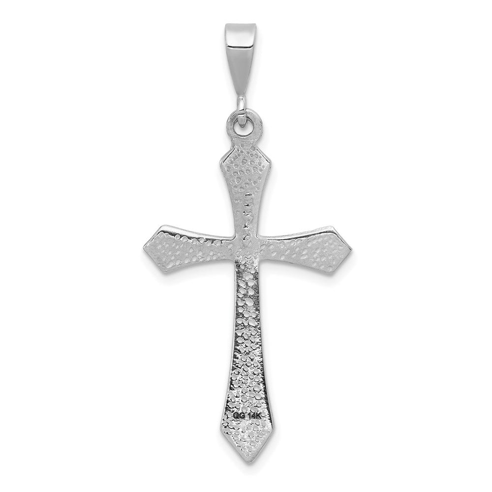 14k White Gold Passion Cross Pendant-CH126