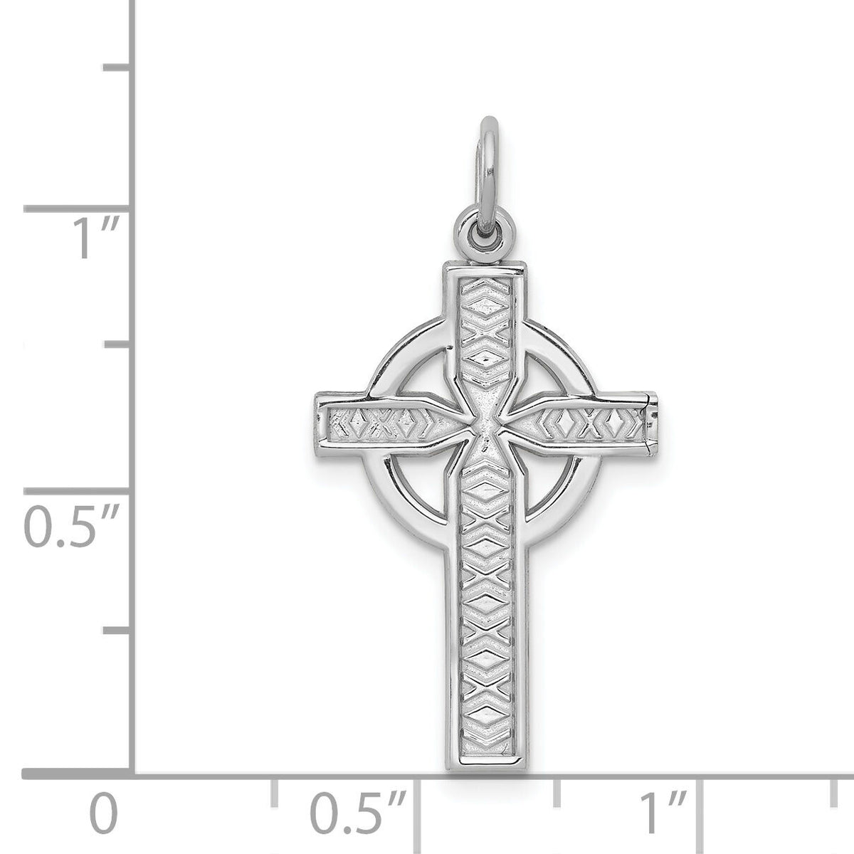 14k White Gold Celtic Cross Charm-CH127