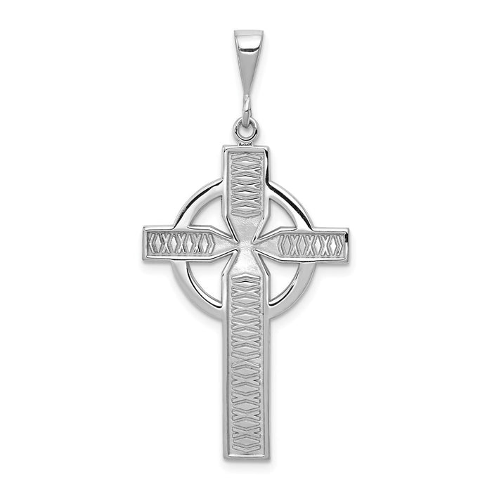 14k White Gold Celtic Cross Charm-CH129