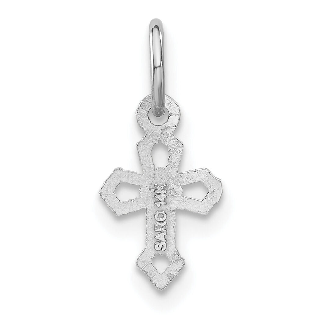 14k White Gold Passion Cross Charm-CH132