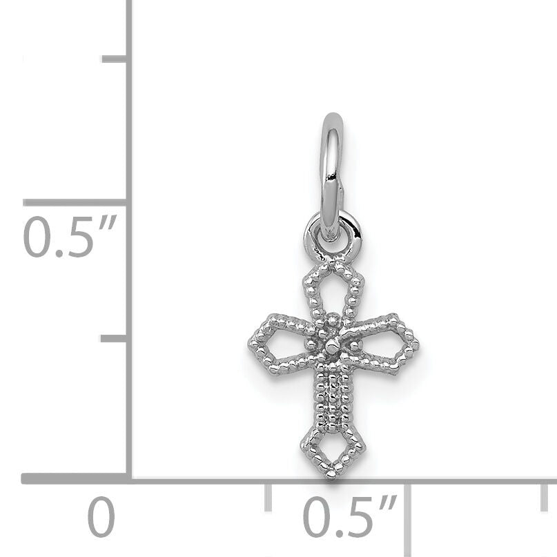 14k White Gold Passion Cross Charm-CH132