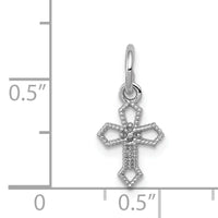 14k White Gold Passion Cross Charm-CH132