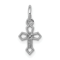 14k White Gold Passion Cross Charm-CH132