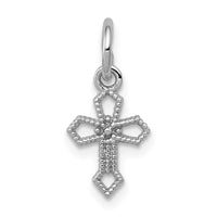 14k White Gold Passion Cross Charm-CH132