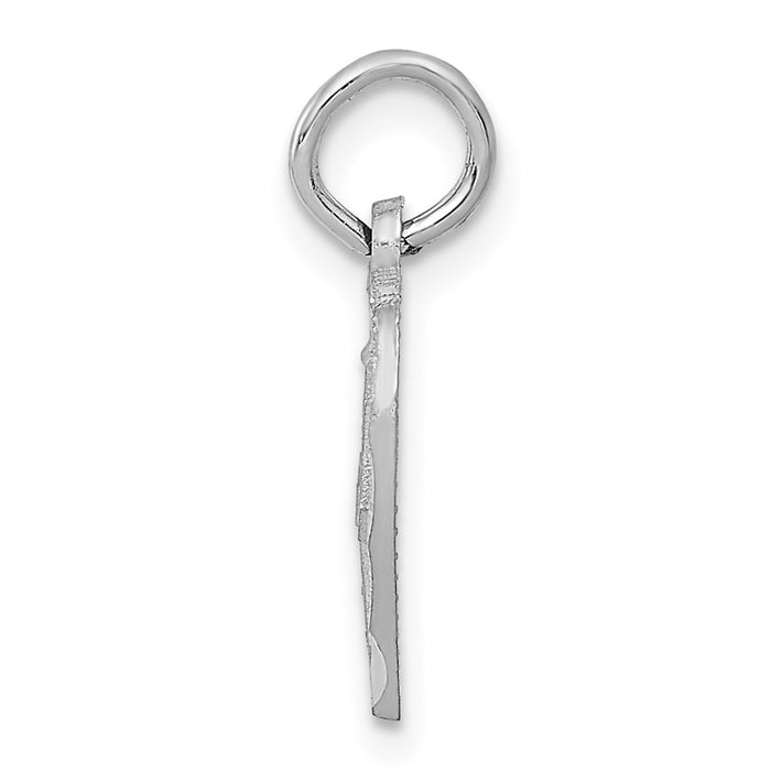 14k White Gold Cross in Heart Charm-CH133