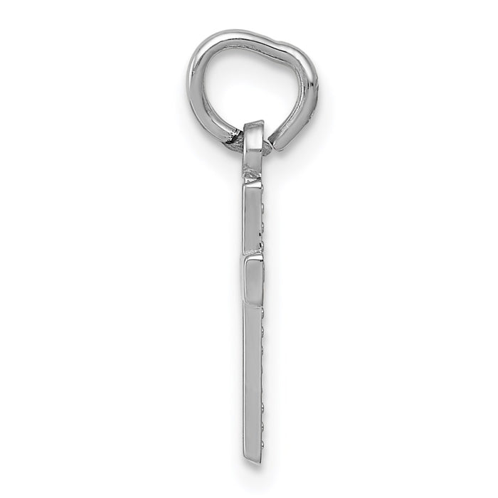 14k White Gold Cross Charm-CH134