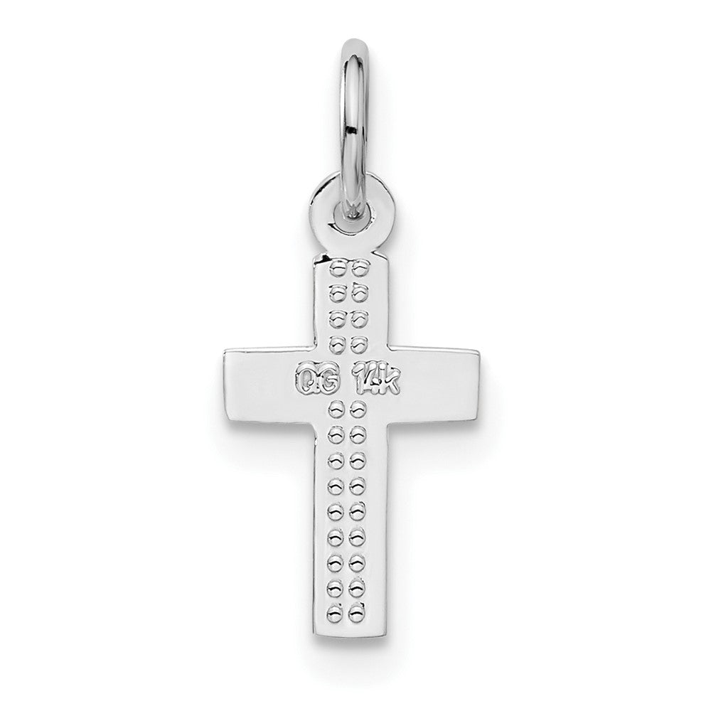 14k White Gold Cross Charm-CH134