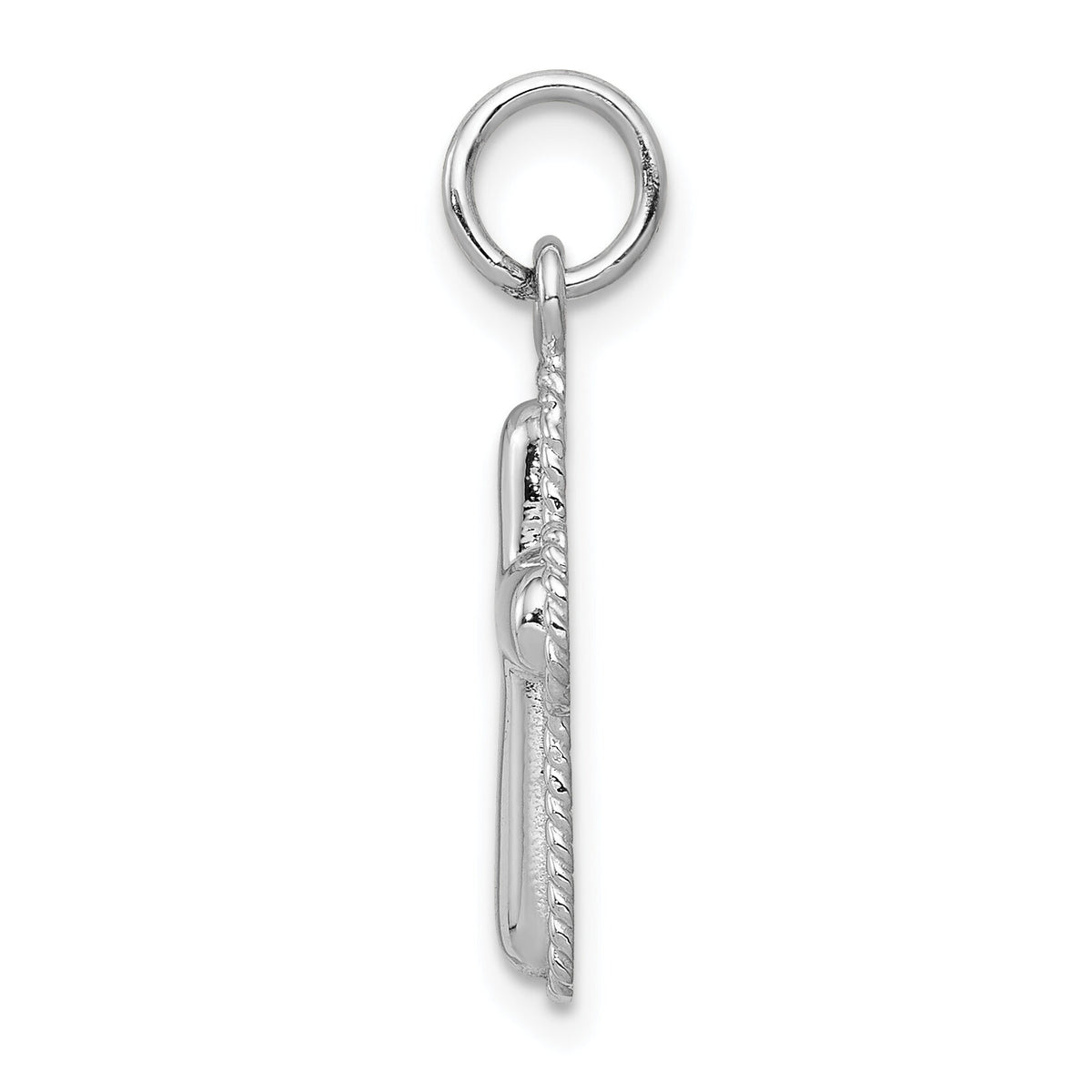 14k White Gold Polished Cross Charm-CH136