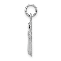 14k White Gold Polished Cross Charm-CH136